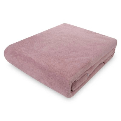 Полноразмерное изображение Плед 150x200см Pappel Cotton, розовый с серым