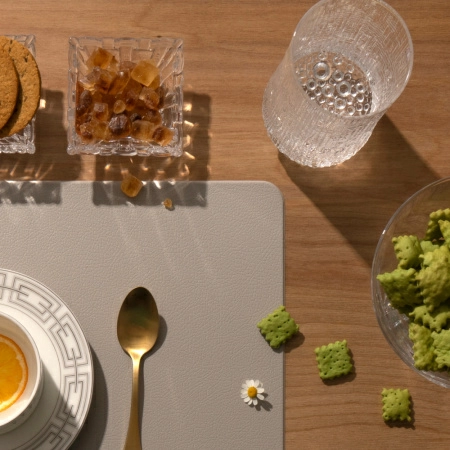 5 Салфетка сервировочная Zapel Eco Leather light grey фото 5