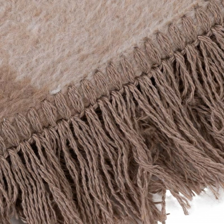 4 Плед 200x220см Pappel Scotch Jacquard, белый с бежевым фото 4